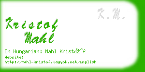 kristof mahl business card